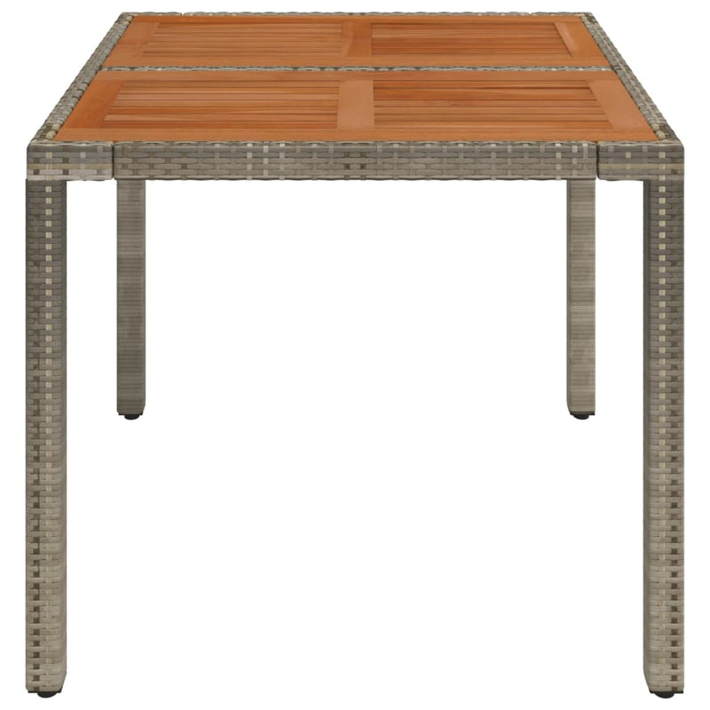 vidaXL szürke polyrattan falapos kerti asztal 90 x 90 x 75 cm