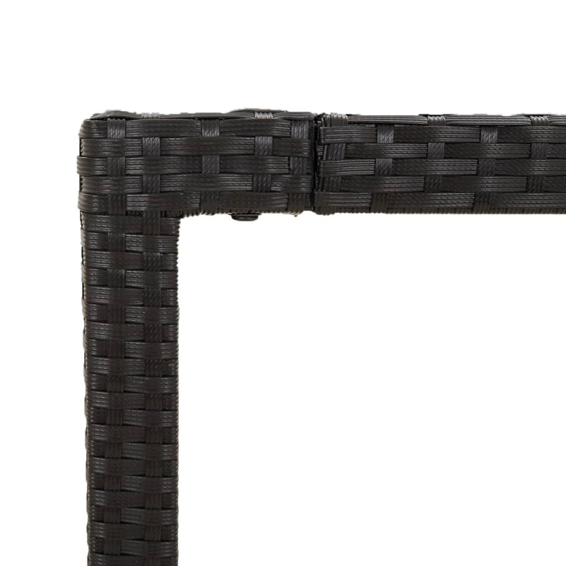 vidaXL fekete polyrattan üveglapos kerti asztal 150 x 90 x 75 cm
