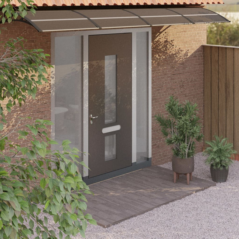 vidaXL fekete polikarbonát ajtóelőtető 350 x 75 cm