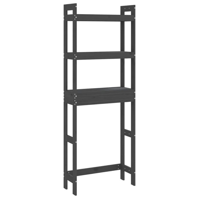 vidaXL szürke fenyőfa fürdőszoba állvány 63x26x171 cm
