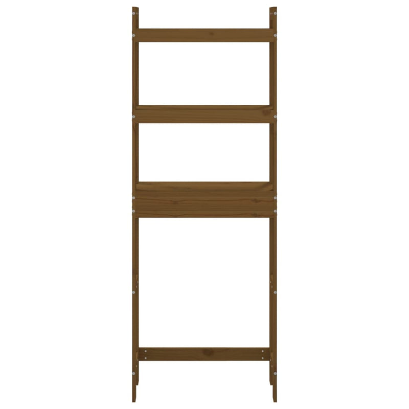 vidaXL mézbarna tömör fenyőfa fürdőszoba állvány 63x26x171 cm