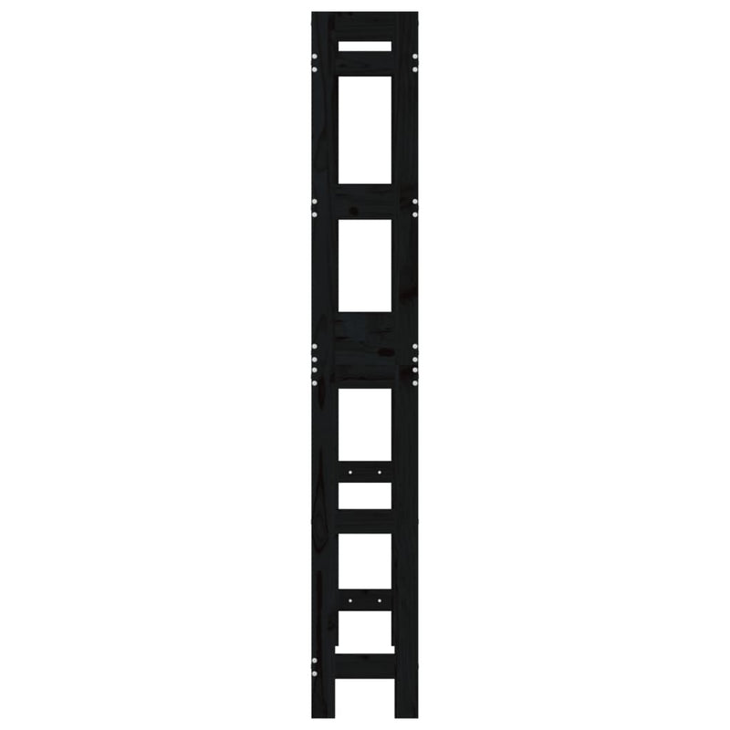 vidaXL fekete tömör fenyőfa fürdőszoba állvány 63x26x171 cm