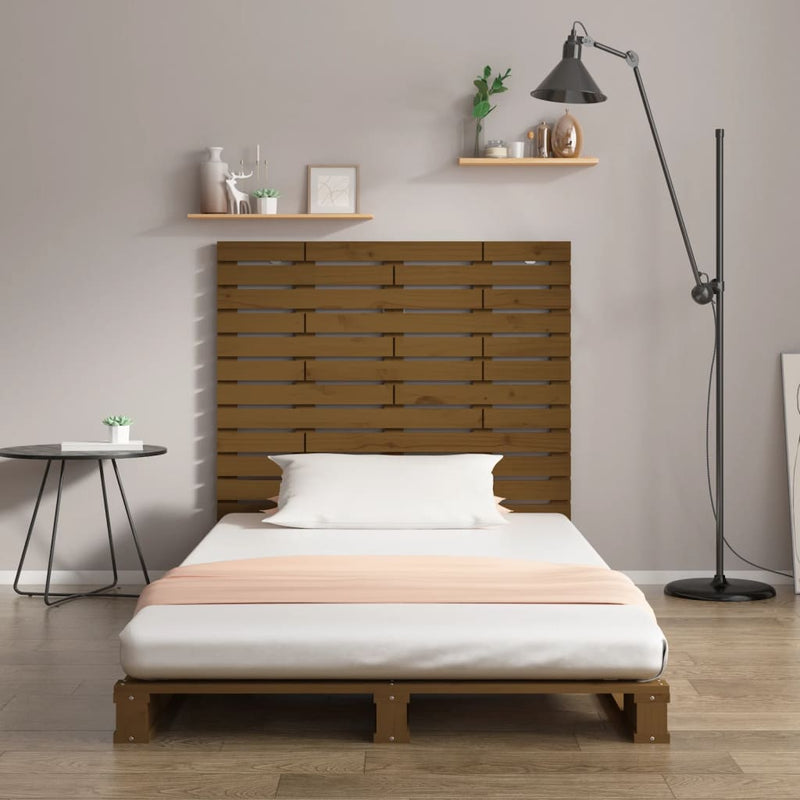 vidaXL mézbarna tömör fenyőfa fali fejtámla 106 x 3 x 91,5 cm