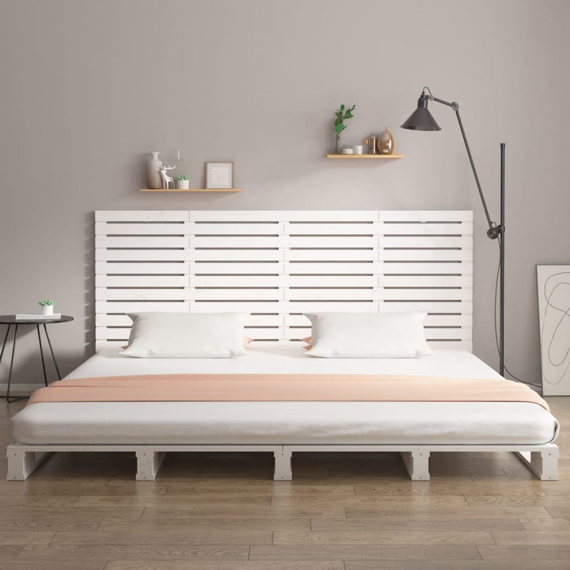 vidaXL fehér tömör fenyőfa fali fejtámla 206 x 3 x 91,5 cm