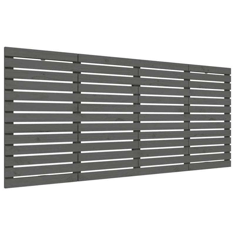 vidaXL szürke tömör fenyőfa fali fejtámla 206 x 3 x 91,5 cm