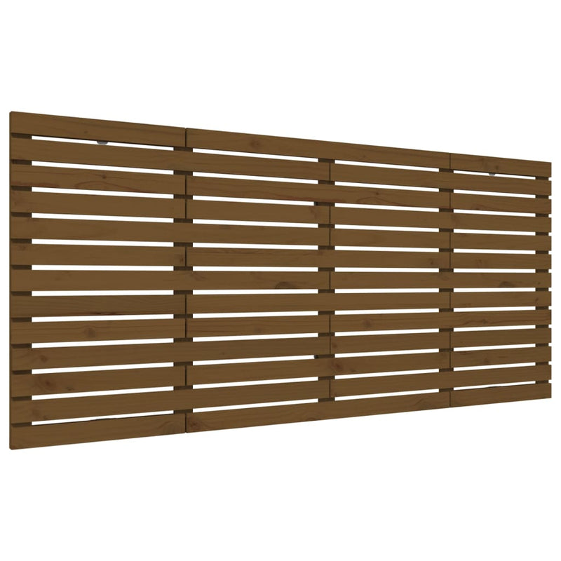vidaXL mézbarna tömör fenyőfa fali fejtámla 206 x 3 x 91,5 cm