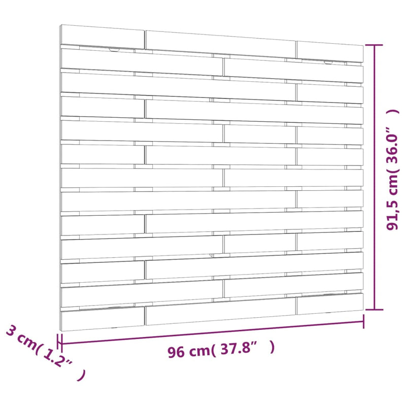 vidaXL fehér tömör fenyőfa fali fejtámla 96 x 3 x 91,5 cm