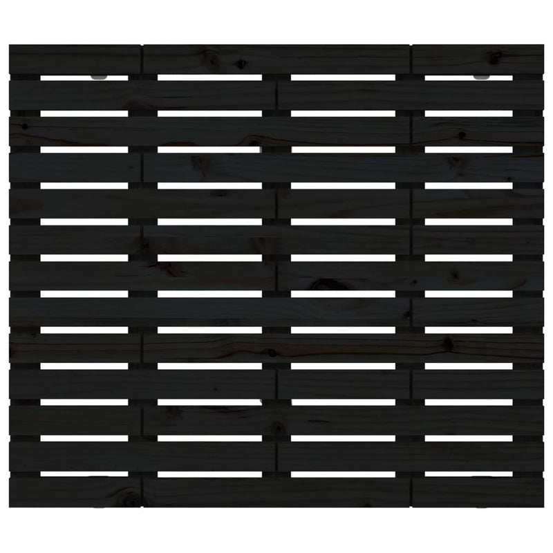 vidaXL fekete tömör fenyőfa fali fejtámla 96 x 3 x 91,5 cm
