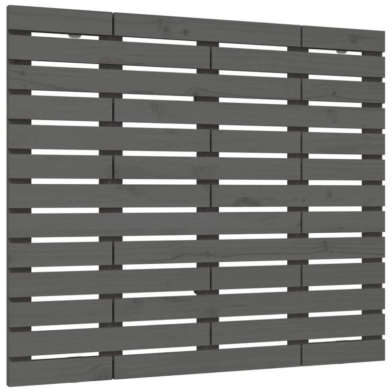 vidaXL szürke tömör fenyőfa fali fejtámla 126 x 3 x 91,5 cm