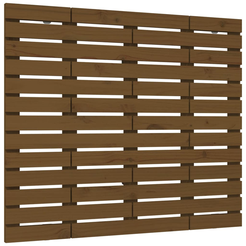 vidaXL mézbarna tömör fenyőfa fali fejtámla 126 x 3 x 91,5 cm