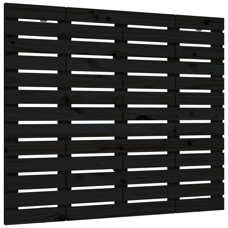 vidaXL fekete tömör fenyőfa fali fejtámla 126 x 3 x 91,5 cm