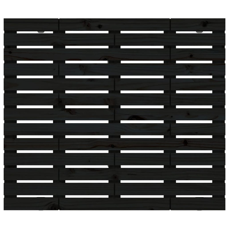 vidaXL fekete tömör fenyőfa fali fejtámla 146 x 3 x 91,5 cm