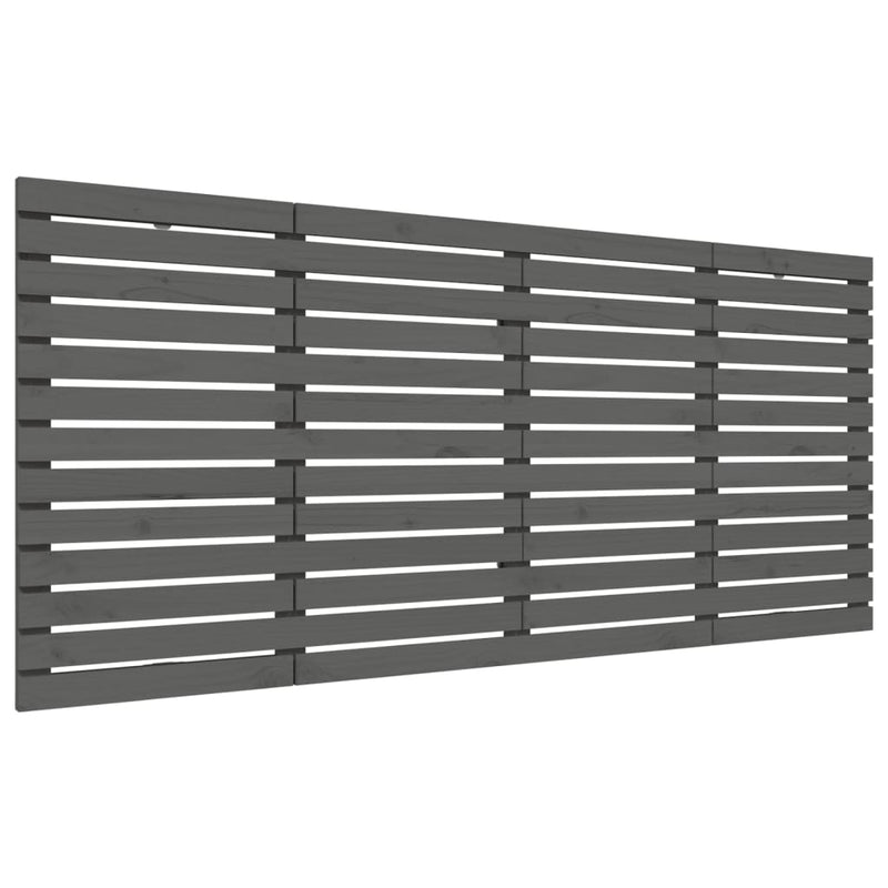 vidaXL szürke tömör fenyőfa fali fejtámla 156 x 3 x 91,5 cm