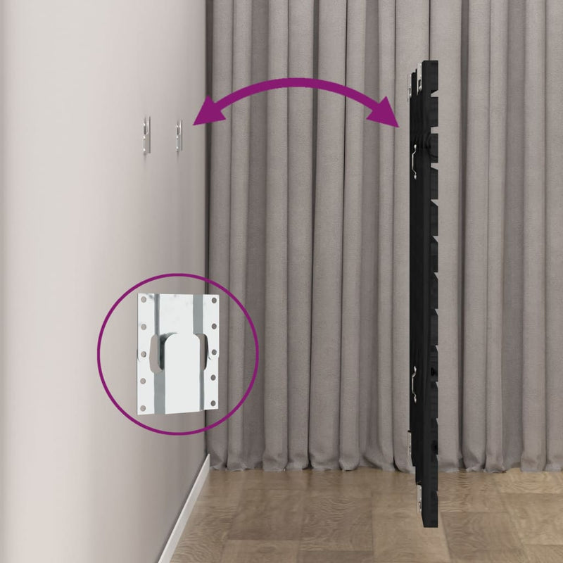 vidaXL fekete tömör fenyőfa fali fejtámla 81 x 3 x 91,5 cm