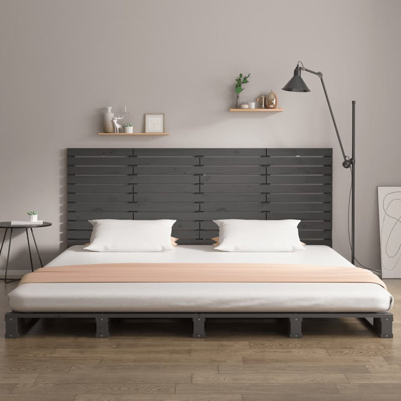 vidaXL szürke tömör fenyőfa fali fejtámla 166 x 3 x 91,5 cm