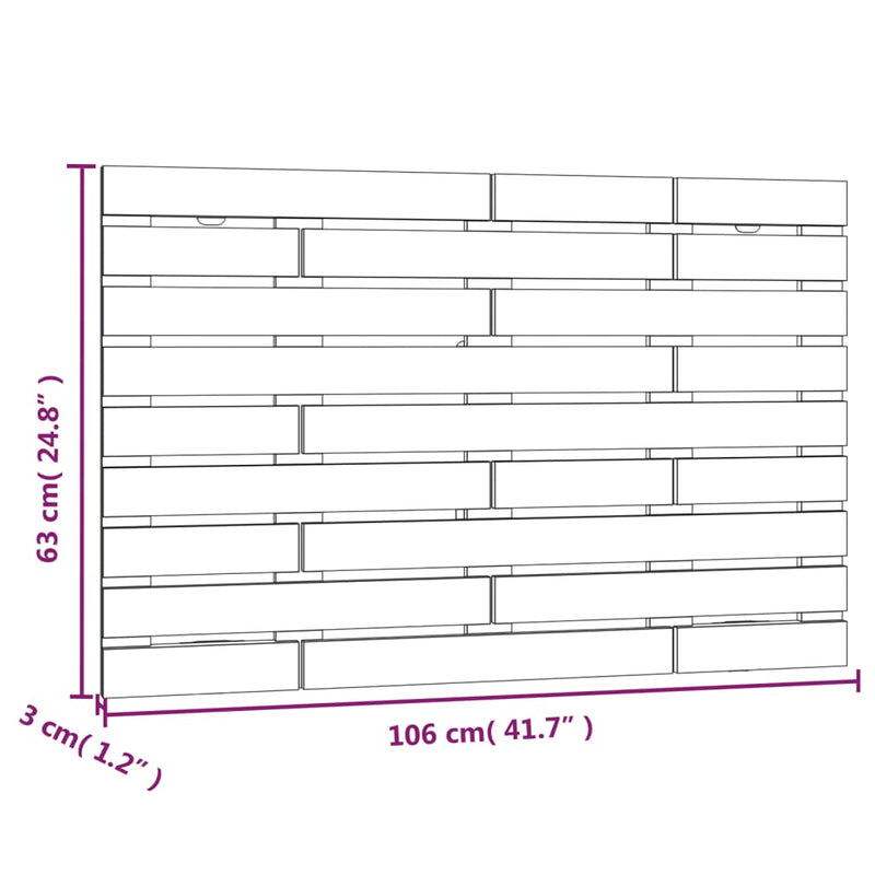 vidaXL mézbarna tömör fenyőfa fali fejtámla 106 x 3 x 63 cm