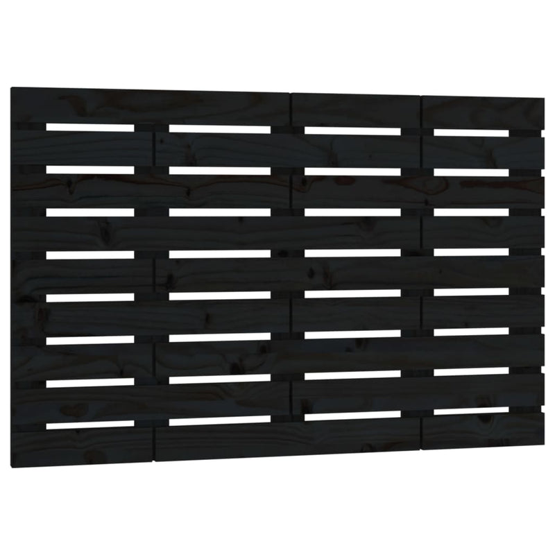 vidaXL fekete tömör fenyőfa fali fejtámla 106 x 3 x 63 cm