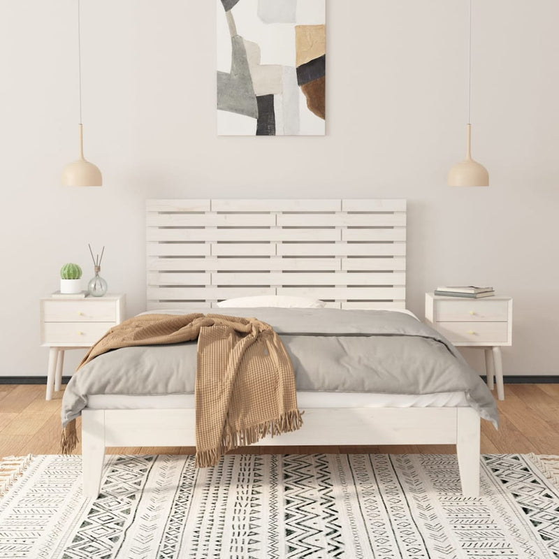 vidaXL fehér tömör fenyőfa fali fejtámla 126 x 3 x 63 cm
