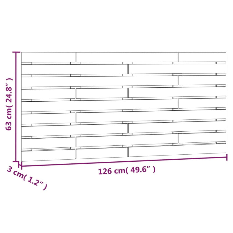 vidaXL fehér tömör fenyőfa fali fejtámla 126 x 3 x 63 cm