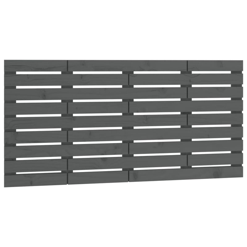 vidaXL szürke tömör fenyőfa fali fejtámla 126 x 3 x 63 cm