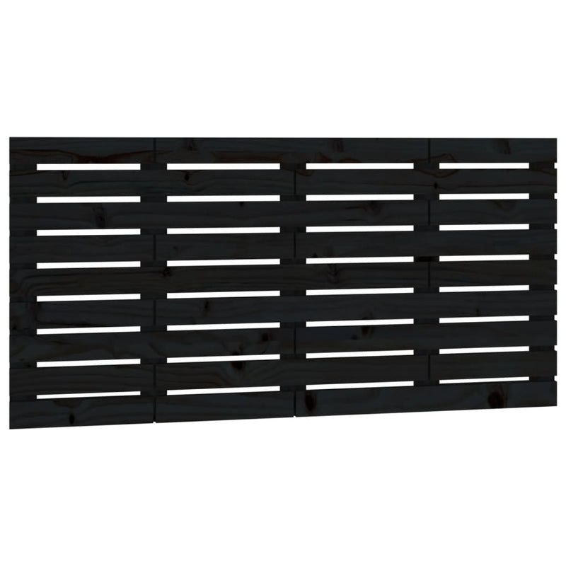 vidaXL fekete tömör fenyőfa fali fejtámla 126 x 3 x 63 cm