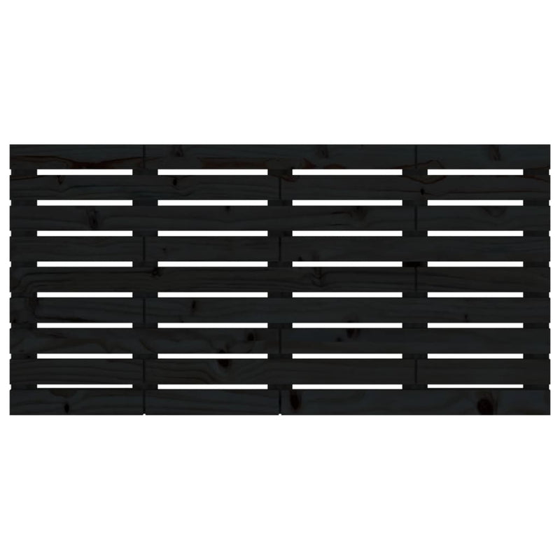 vidaXL fekete tömör fenyőfa fali fejtámla 126 x 3 x 63 cm