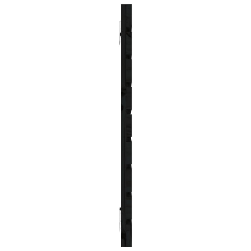 vidaXL fekete tömör fenyőfa fali fejtámla 126 x 3 x 63 cm