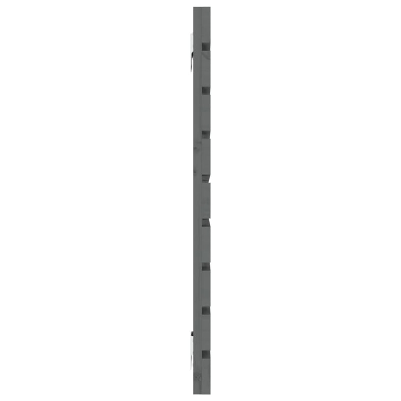 vidaXL szürke tömör fenyőfa fali fejtámla 146 x 3 x 63 cm