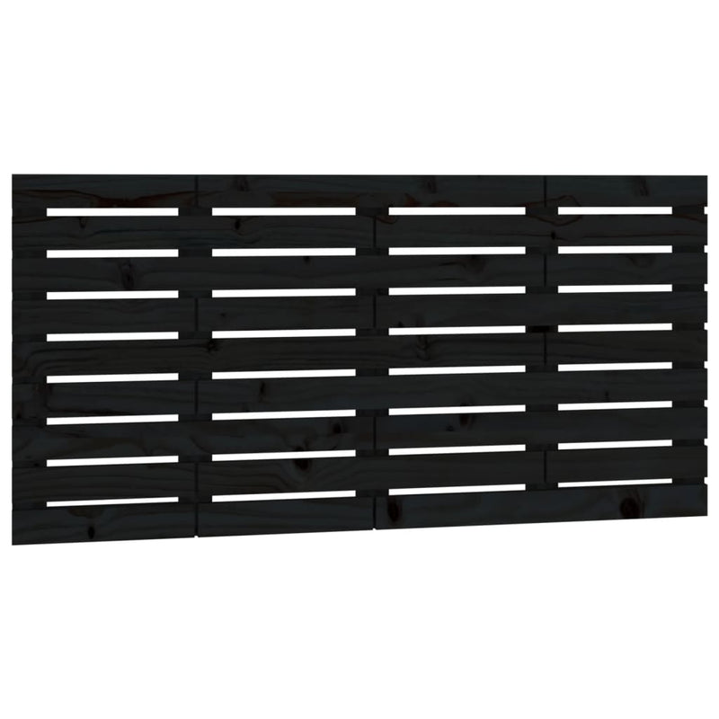 vidaXL fekete tömör fenyőfa fali fejtámla 146x3x63 cm