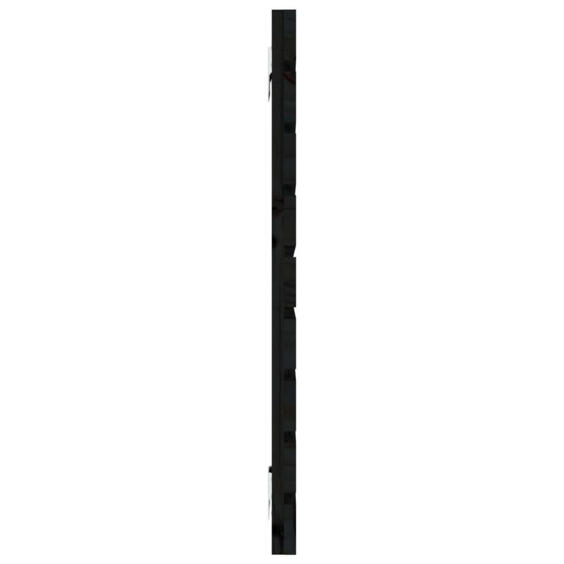 vidaXL fekete tömör fenyőfa fali fejtámla 146x3x63 cm