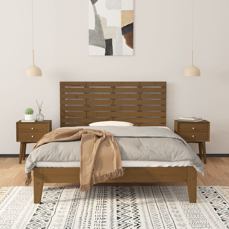 vidaXL mézbarna tömör fenyőfa fali fejtámla 156x3x63 cm