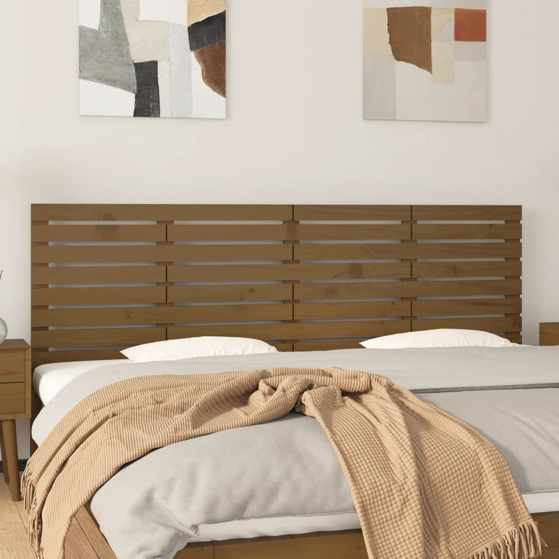 vidaXL mézbarna tömör fenyőfa fali fejtámla 166x3x63 cm