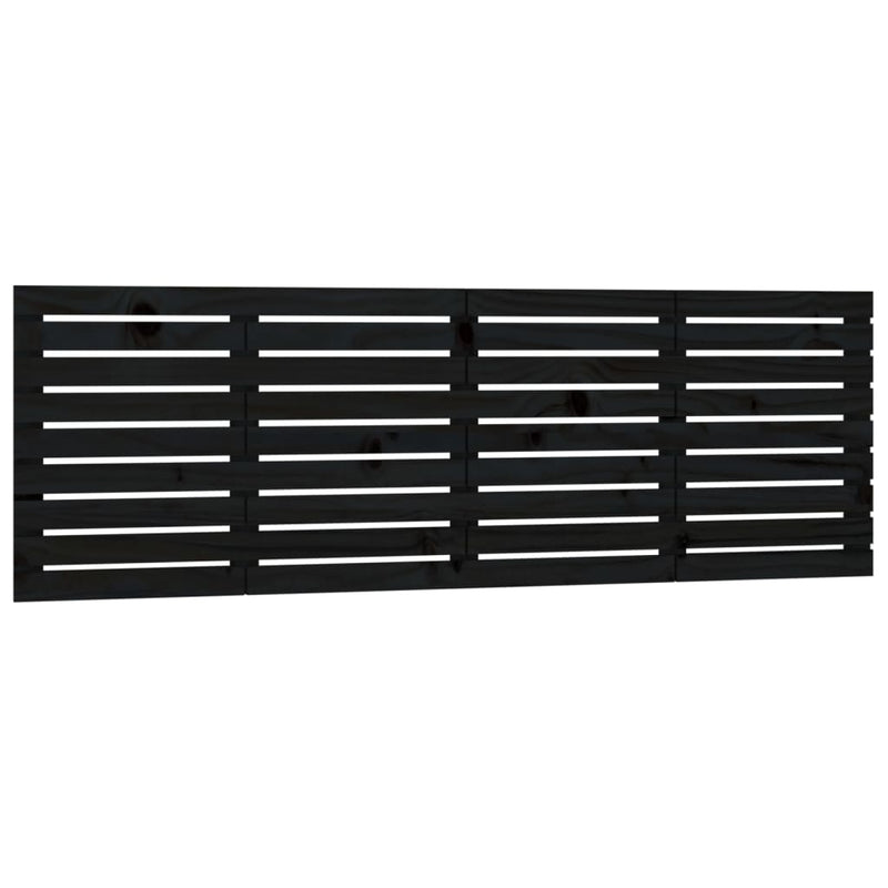 vidaXL fekete tömör fenyőfa fali fejtámla 166x3x63 cm