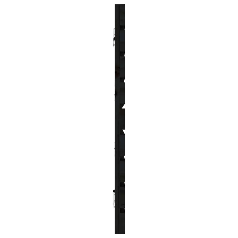 vidaXL fekete tömör fenyőfa fali fejtámla 166x3x63 cm