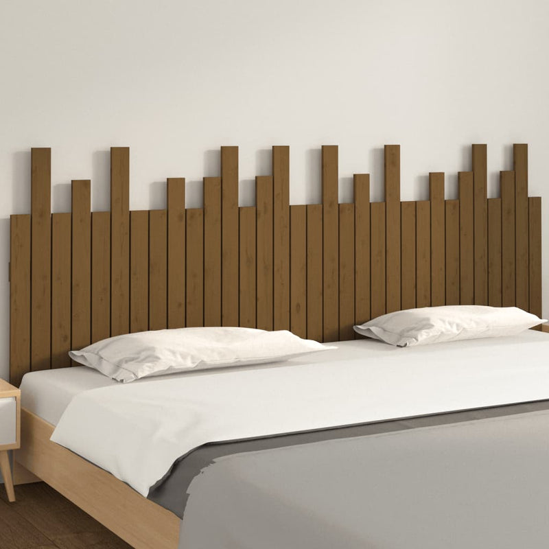 vidaXL mézbarna tömör fenyőfa fali fejtámla 204 x 3 x 80 cm