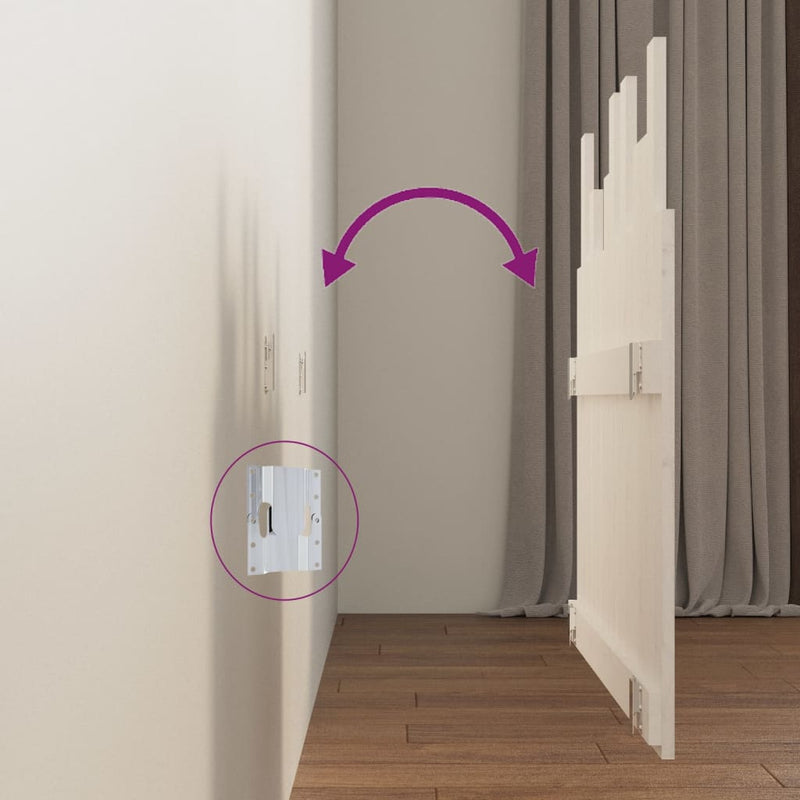 vidaXL fehér tömör fenyőfa fali fejtámla 95,5 x 3 x 80 cm