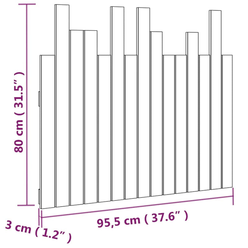 vidaXL fehér tömör fenyőfa fali fejtámla 95,5 x 3 x 80 cm