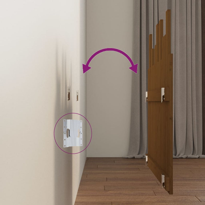 vidaXL mézbarna tömör fenyőfa fali fejtámla 95,5 x 3 x 80 cm