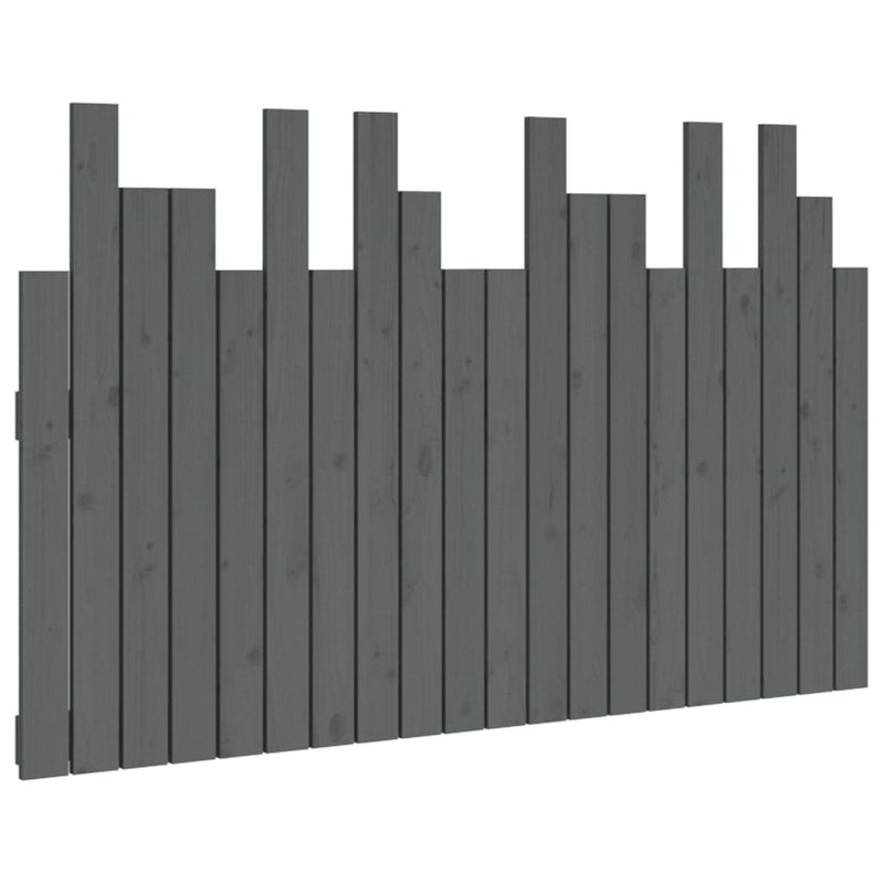 vidaXL szürke tömör fenyőfa fali fejtámla 127,5 x 3 x 80 cm