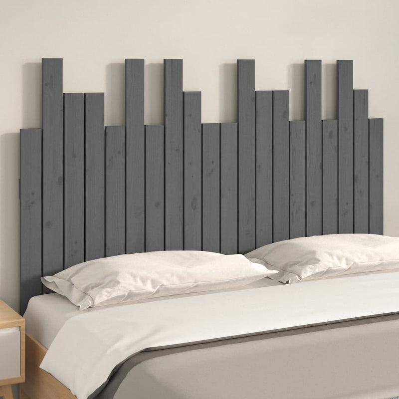 vidaXL szürke tömör fenyőfa fali fejtámla 127,5 x 3 x 80 cm
