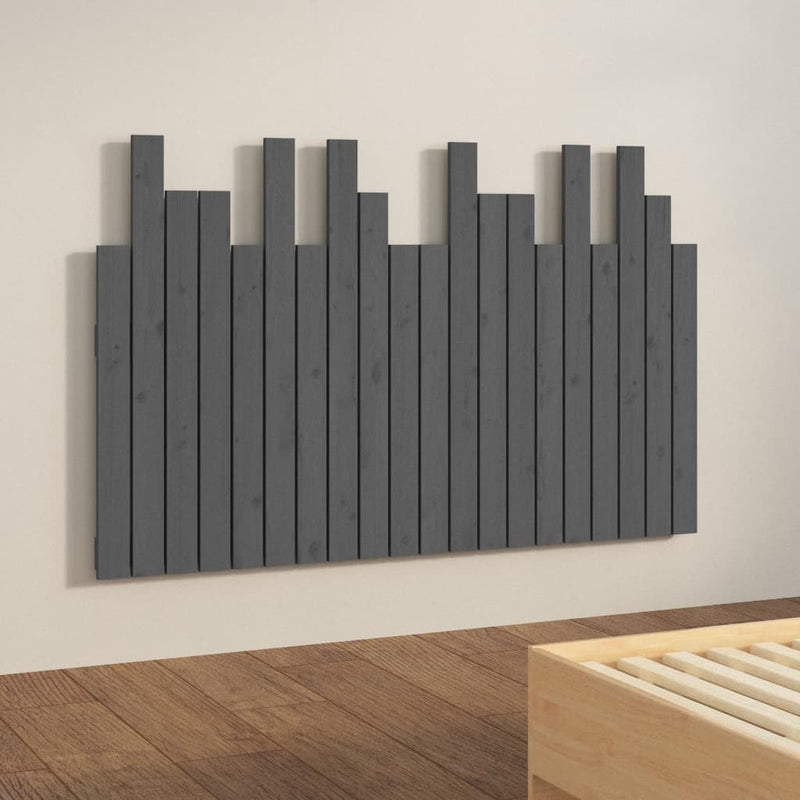 vidaXL szürke tömör fenyőfa fali fejtámla 127,5 x 3 x 80 cm