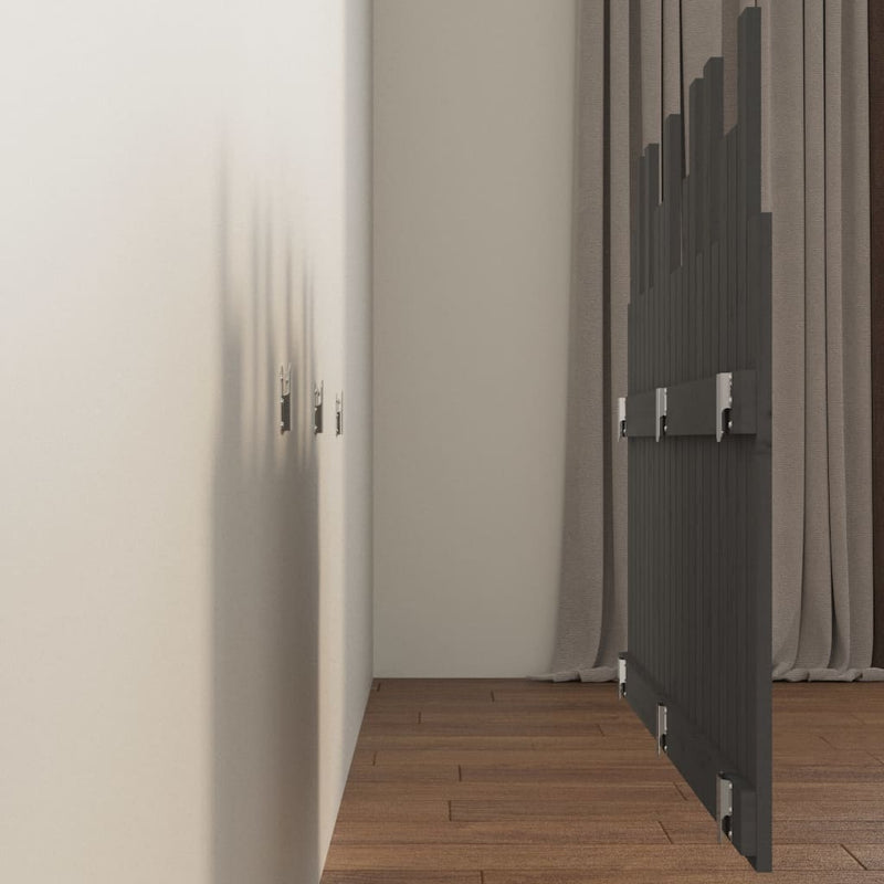vidaXL szürke tömör fenyőfa fali fejtámla 127,5 x 3 x 80 cm
