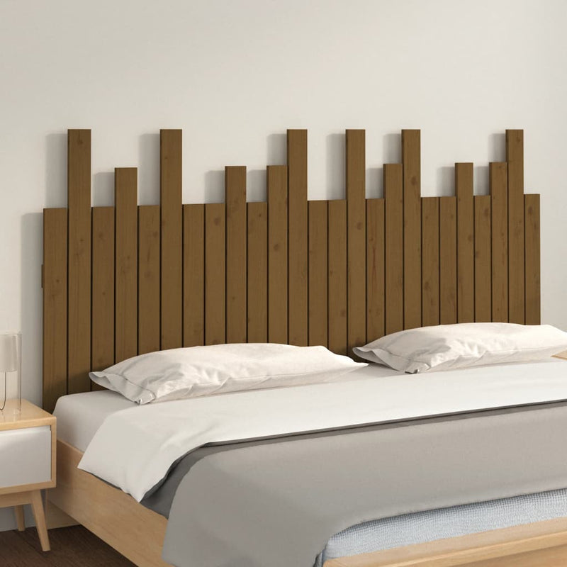 vidaXL mézbarna tömör fenyőfa fali fejtámla 159,5x3x80 cm