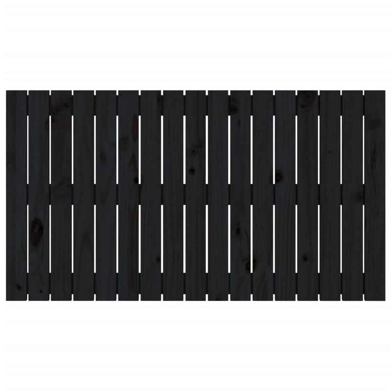 vidaXL fekete tömör fenyőfa fali fejtámla 108 x 3 x 60 cm
