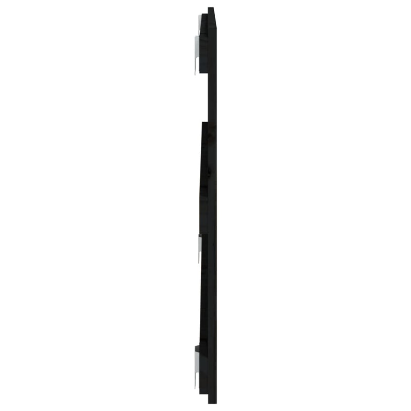 vidaXL fekete tömör fenyőfa fali fejtámla 108 x 3 x 60 cm