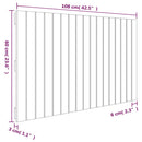 vidaXL fekete tömör fenyőfa fali fejtámla 108 x 3 x 60 cm