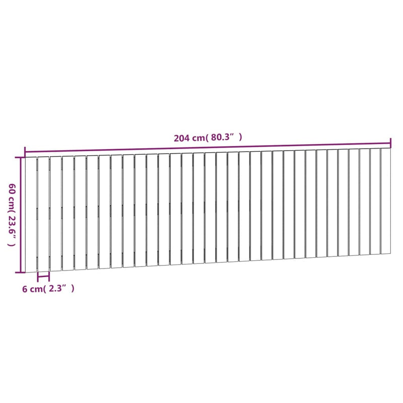 vidaXL mézbarna tömör fenyőfa fali fejtámla 204 x 3 x 60 cm
