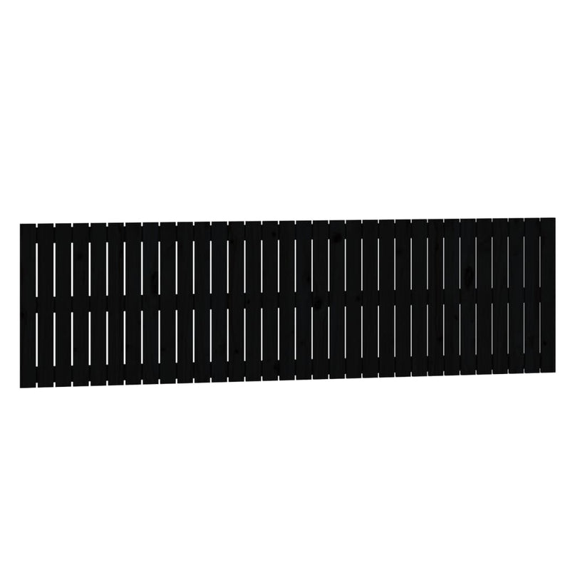 vidaXL fekete tömör fenyőfa fali fejtámla 204 x 3 x 60 cm