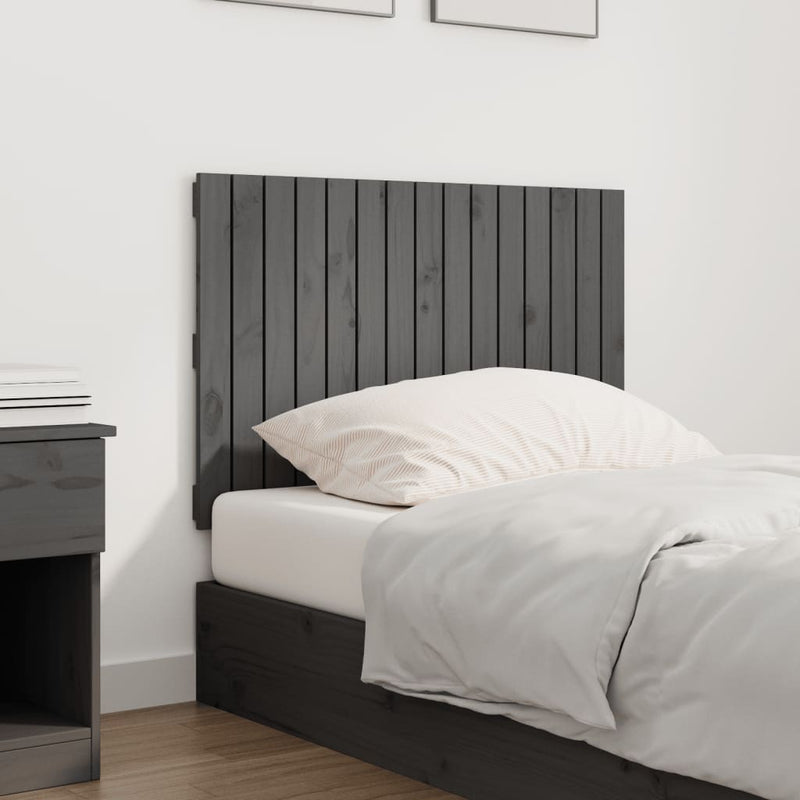 vidaXL szürke tömör fenyőfa fali fejtámla 95,5 x 3 x 60 cm