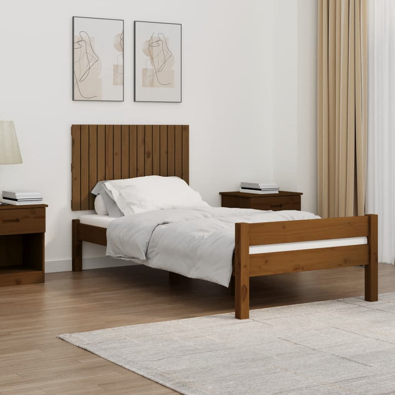 vidaXL mézbarna tömör fenyőfa fali fejtámla 95,5 x 3 x 60 cm